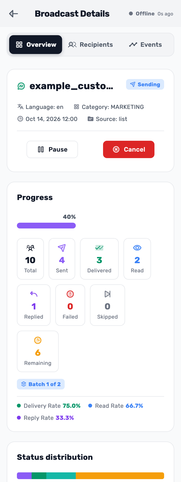 Lynxbe screen: After creation, check that it started Isolated demonstration data.