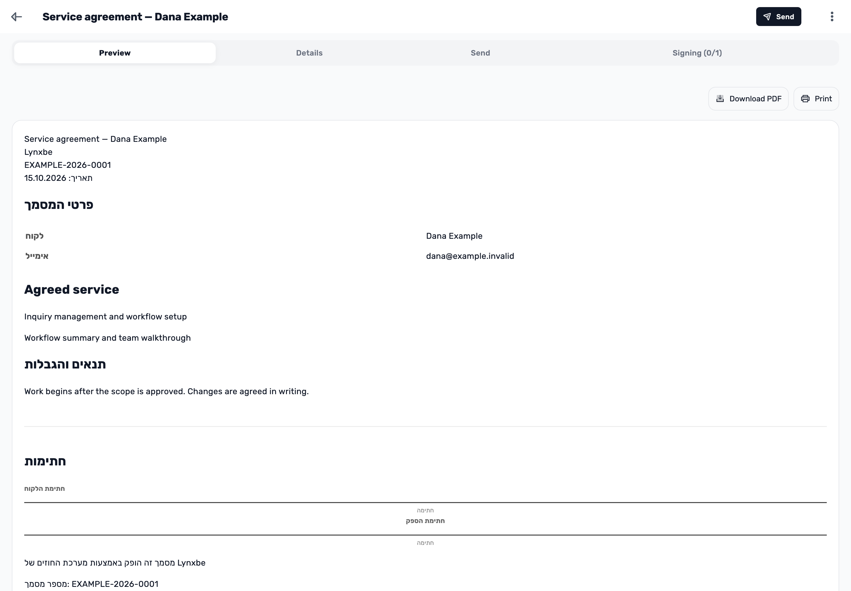 Original Lynxbe screen: Open what was saved. Isolated demonstration document.
