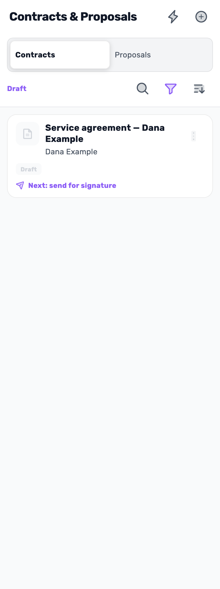 Original Lynxbe screen: Find the same draft again. Isolated demonstration document.