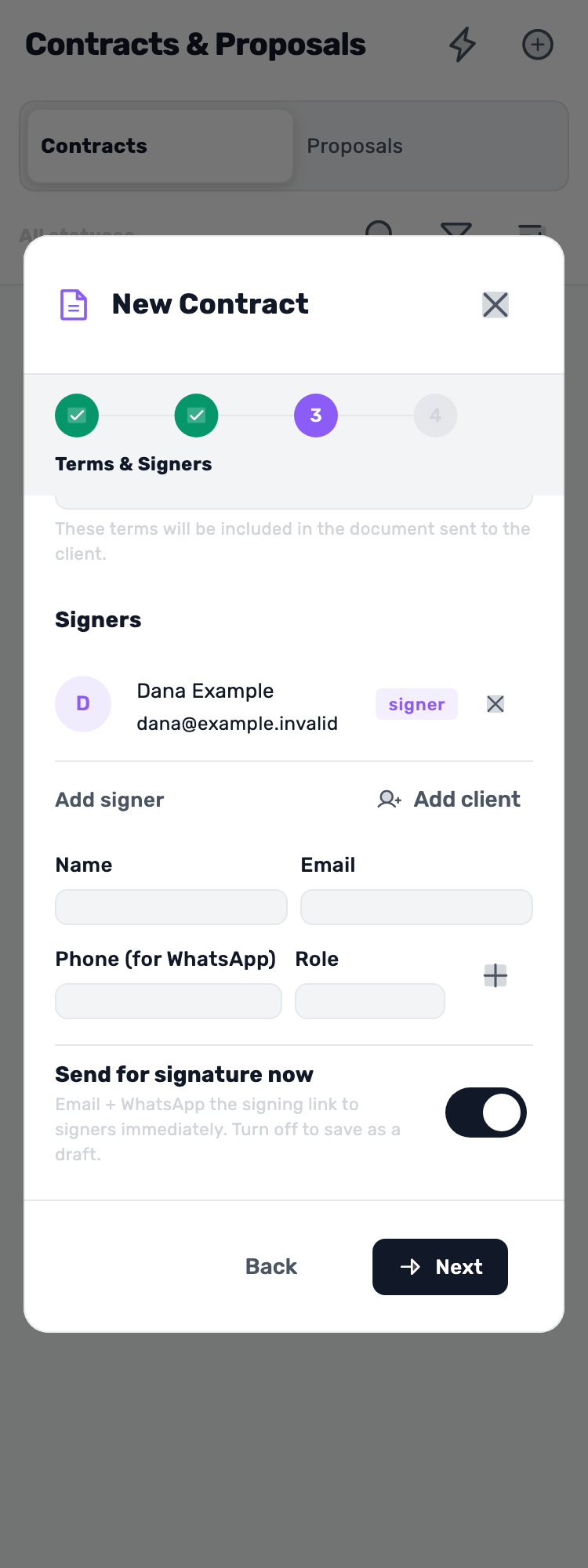 Original Lynxbe screen: See the signer in the list. Isolated demonstration document.
