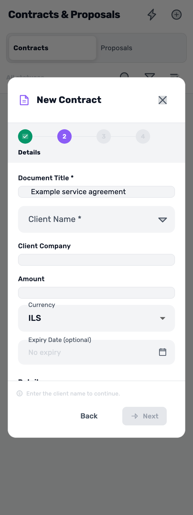 Original Lynxbe screen: Give the document a recognizable name. Isolated demonstration document.