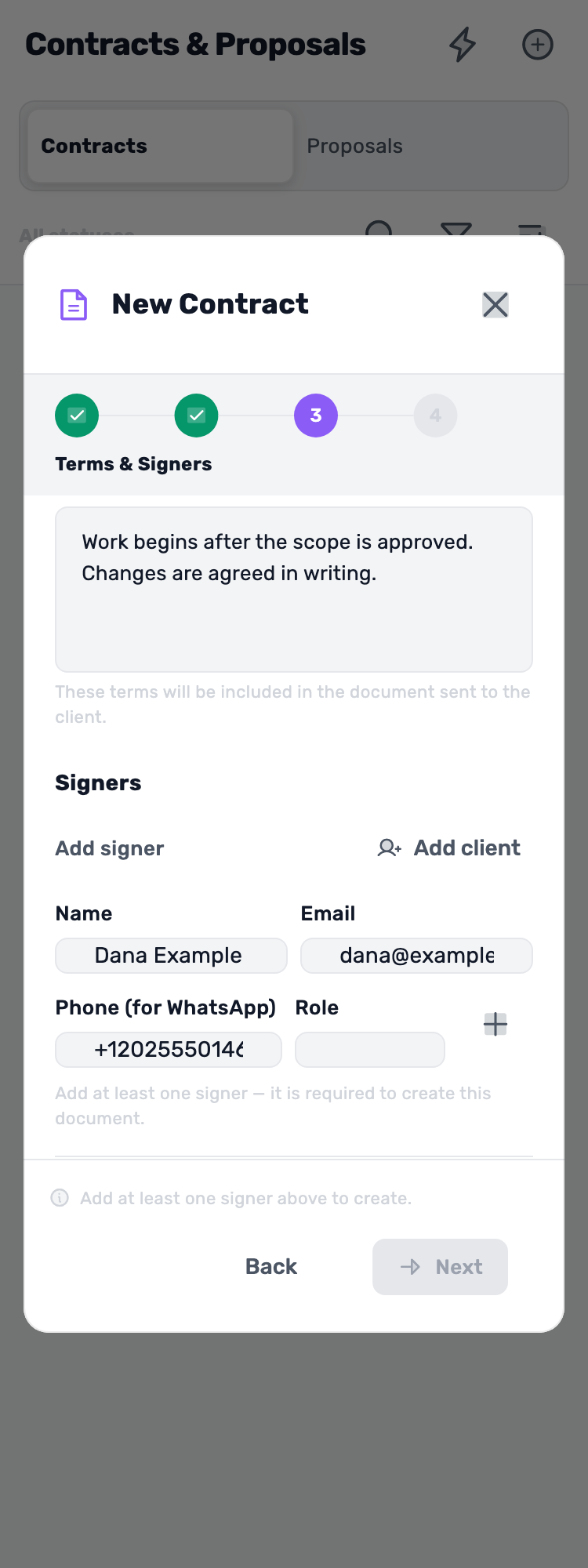 Original Lynxbe screen: Read the terms. Then adapt them. Isolated demonstration document.