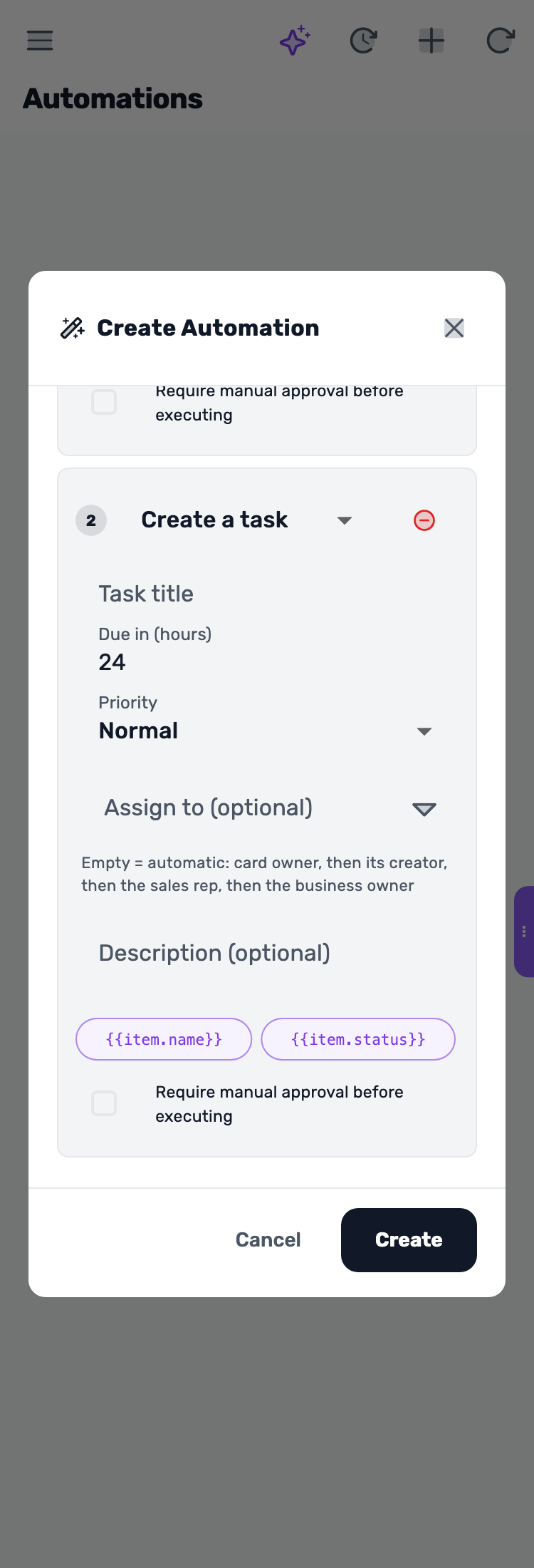 Lynxbe screen: Add the next step Demonstration data.