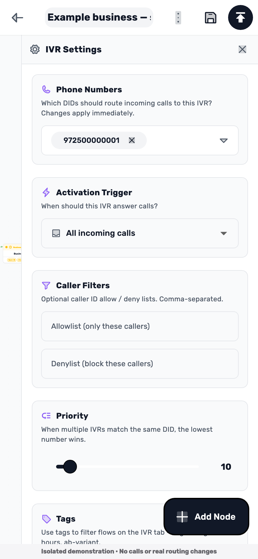 Lynxbe screen: Publish after reviewing Isolated demonstration data.