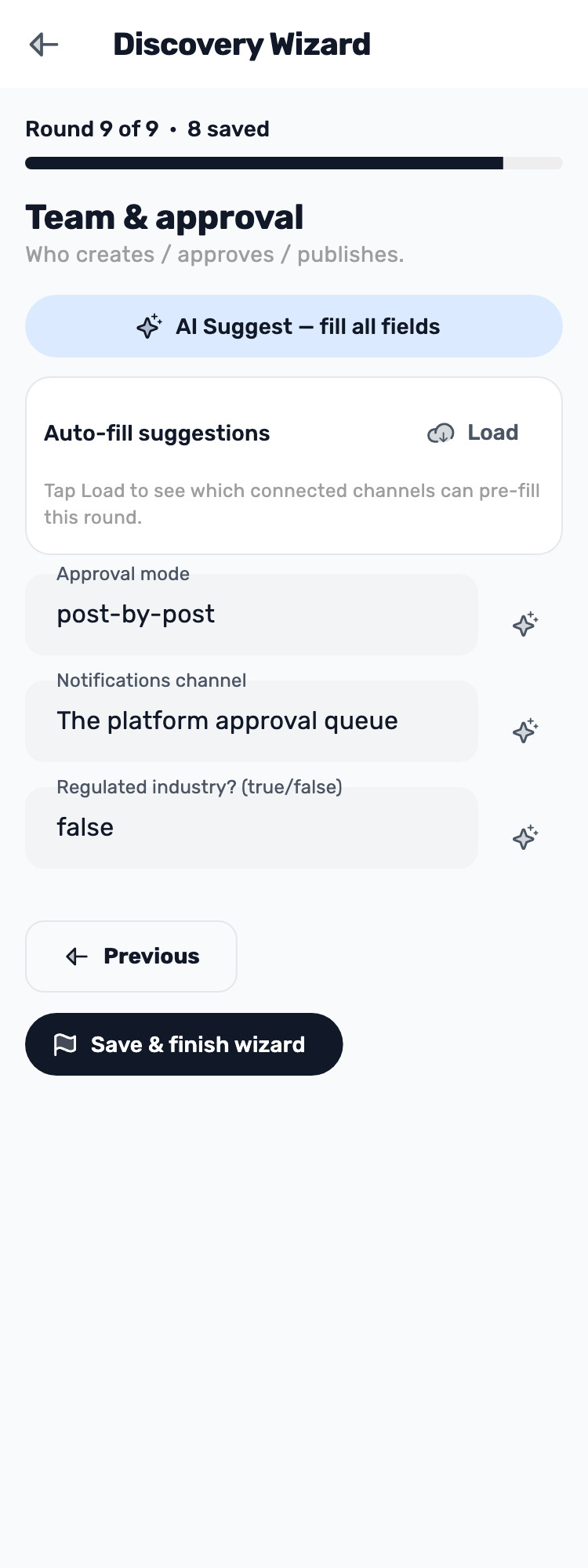 Original Lynxbe screen: Keep a review for each post. Isolated demonstration data.