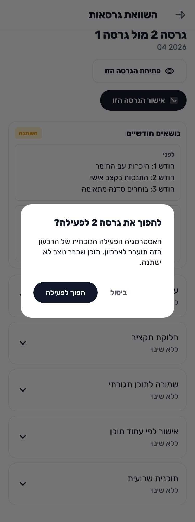 מסך Lynxbe מקורי: מאשרים את התוכנית שנבדקה. נתוני הדגמה מבודדים.