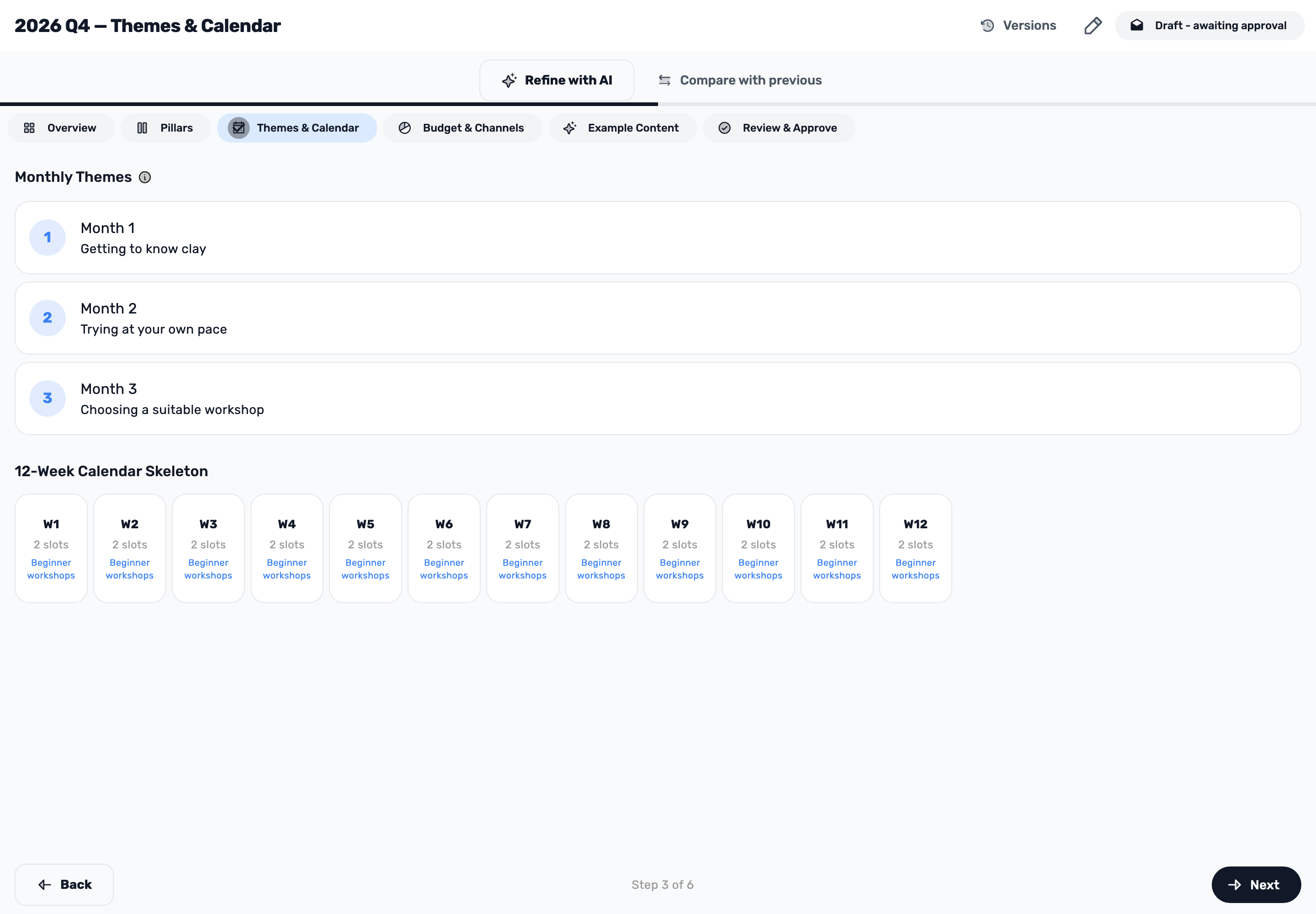 Original Lynxbe screen: Connect a topic to a time. Isolated demonstration data.