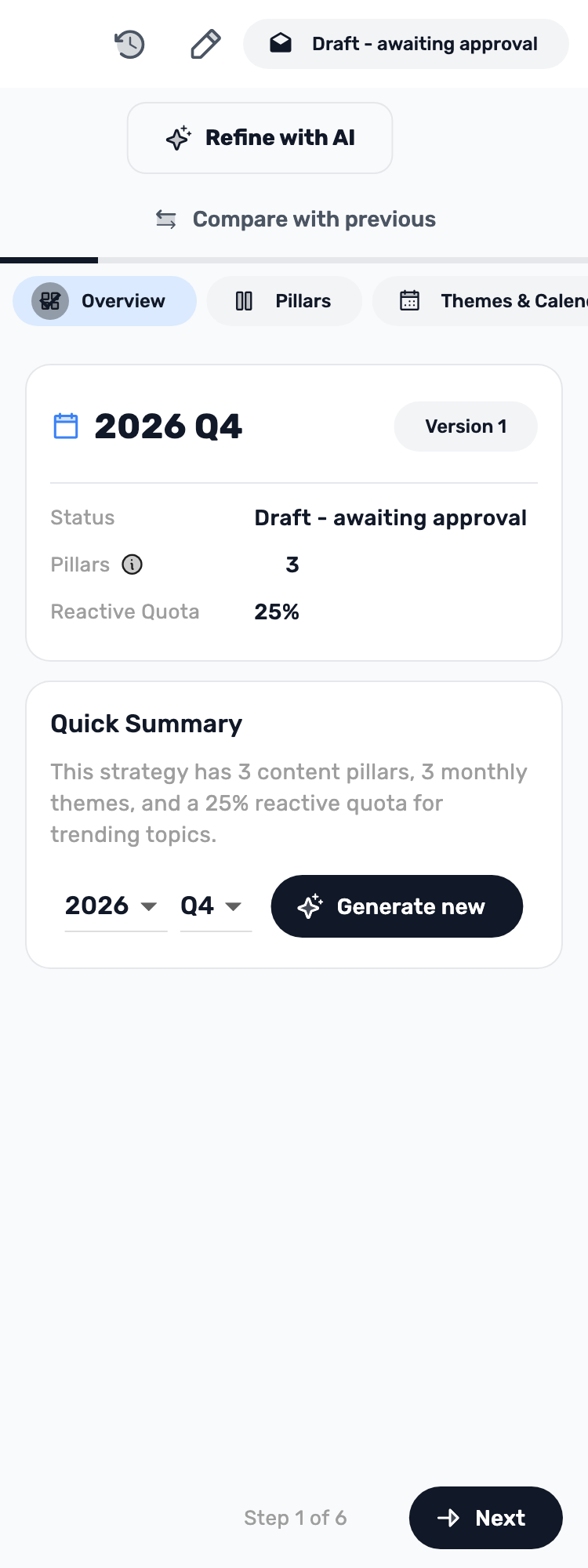 Original Lynxbe screen: Create a plan. Start with Overview. Isolated demonstration data.