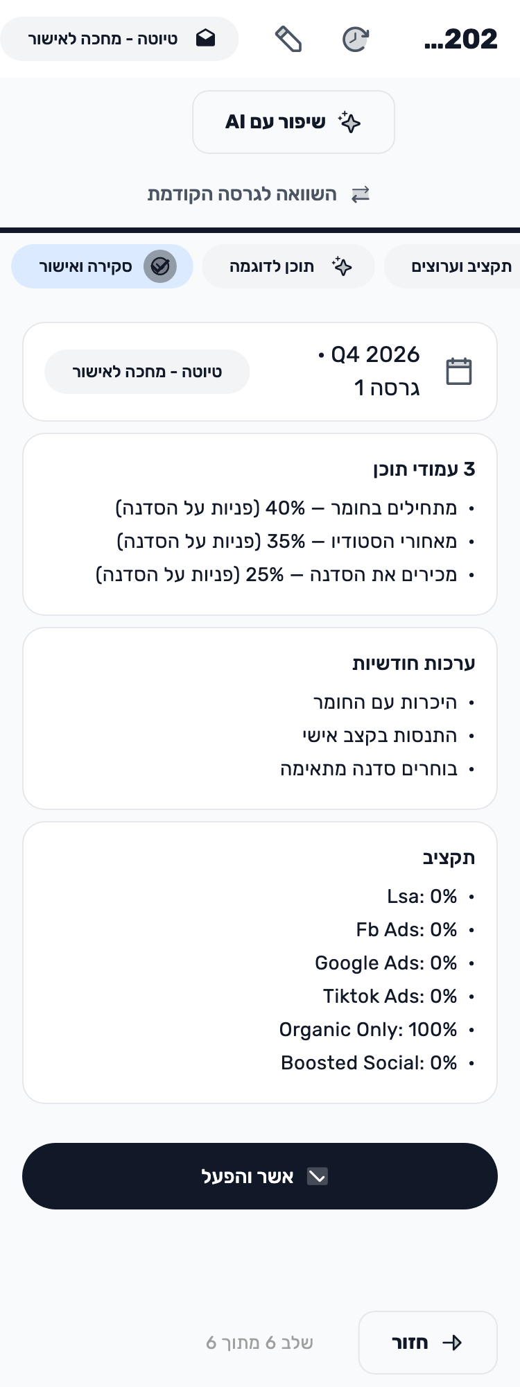 מסך Lynxbe מקורי: עוברים על התוכנית כמכלול. נתוני הדגמה מבודדים.