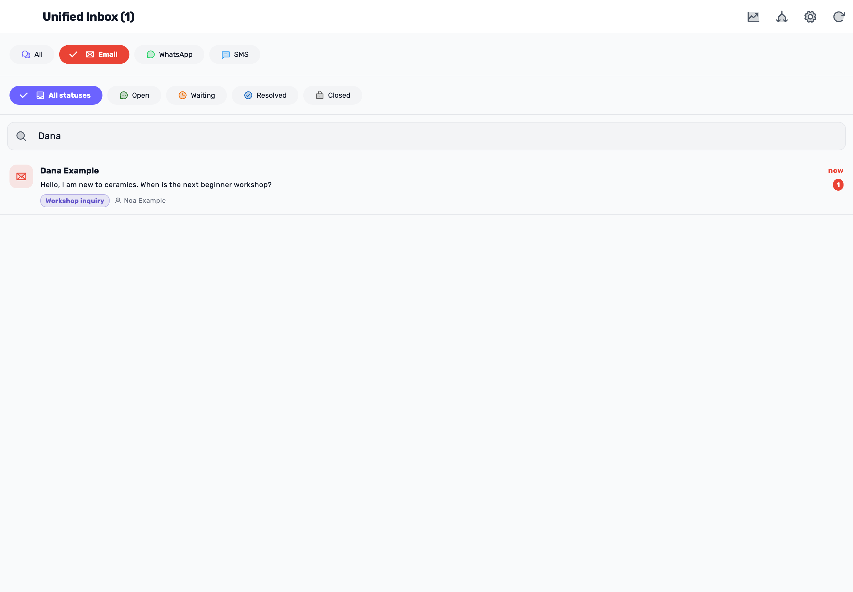 Original Lynxbe screen: A label is not a status. Isolated demonstration data.