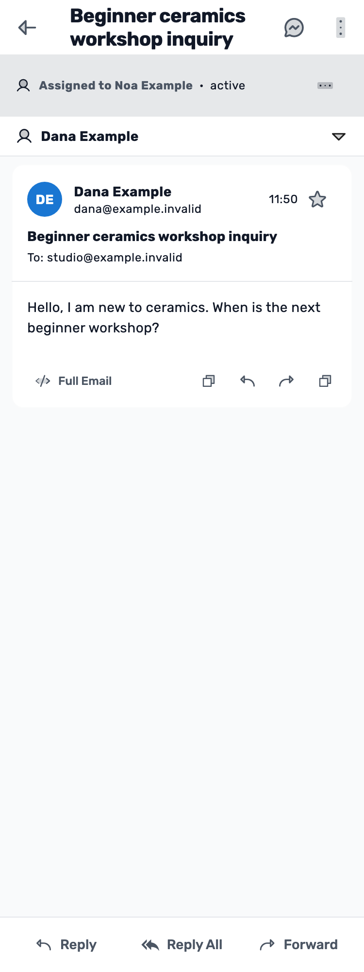 Original Lynxbe screen: Read before replying. Isolated demonstration data.