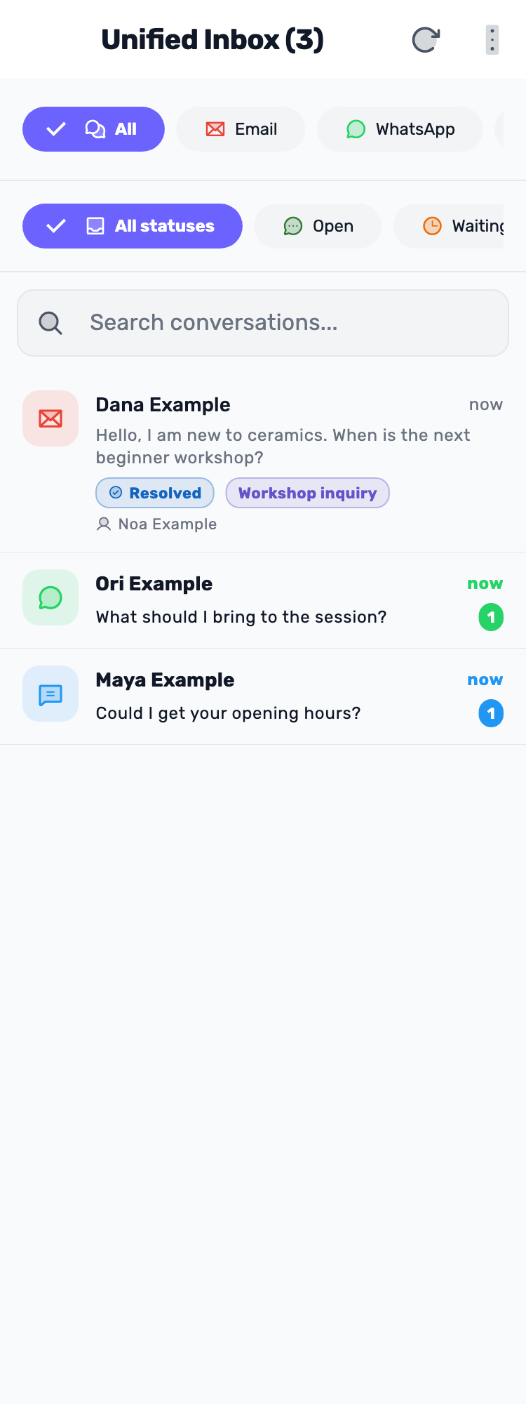Original Lynxbe screen: Refresh. Check the result. Isolated demonstration data.