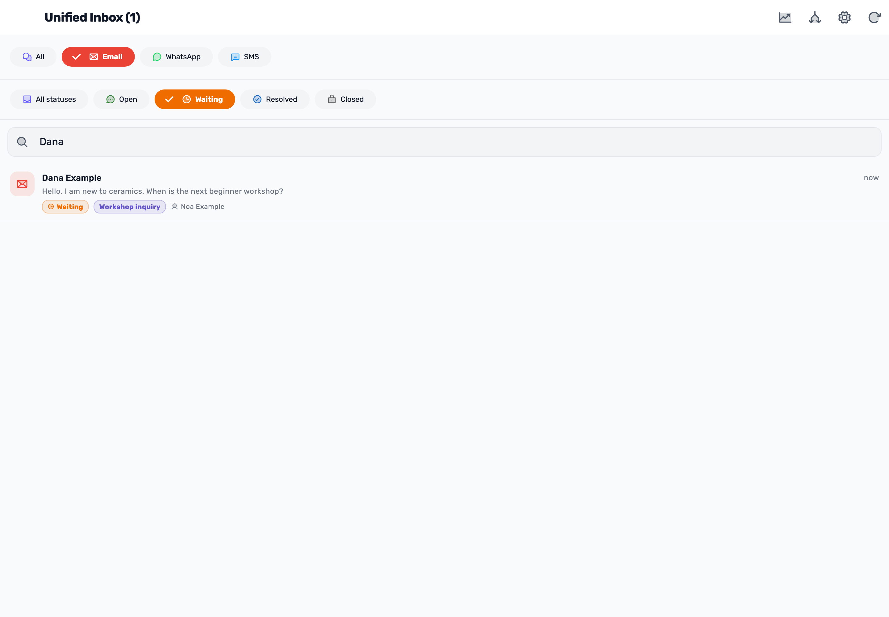 Original Lynxbe screen: See what still needs attention. Isolated demonstration data.
