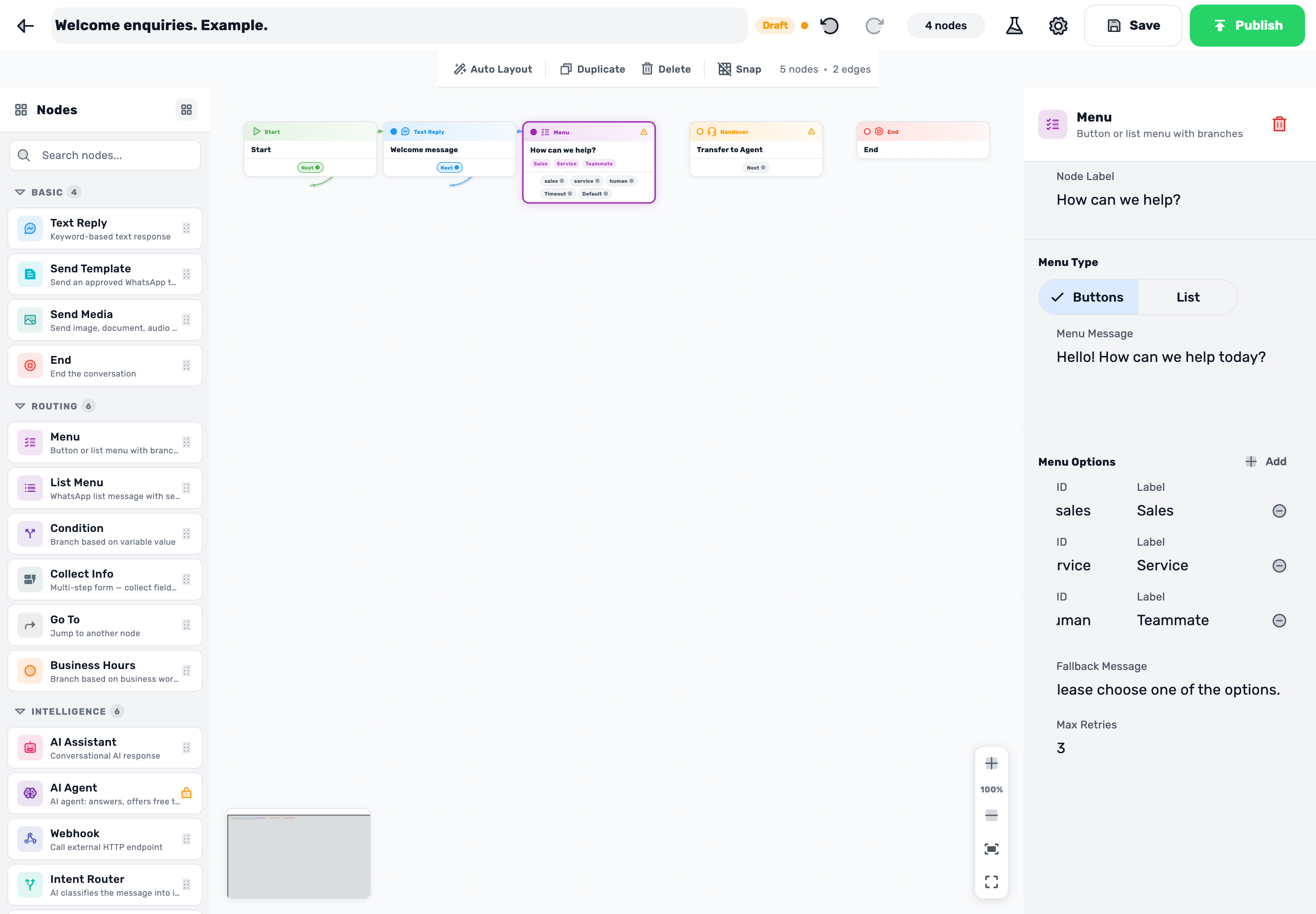 Original Lynxbe screen: Three options. An easy choice. Isolated demonstration data.
