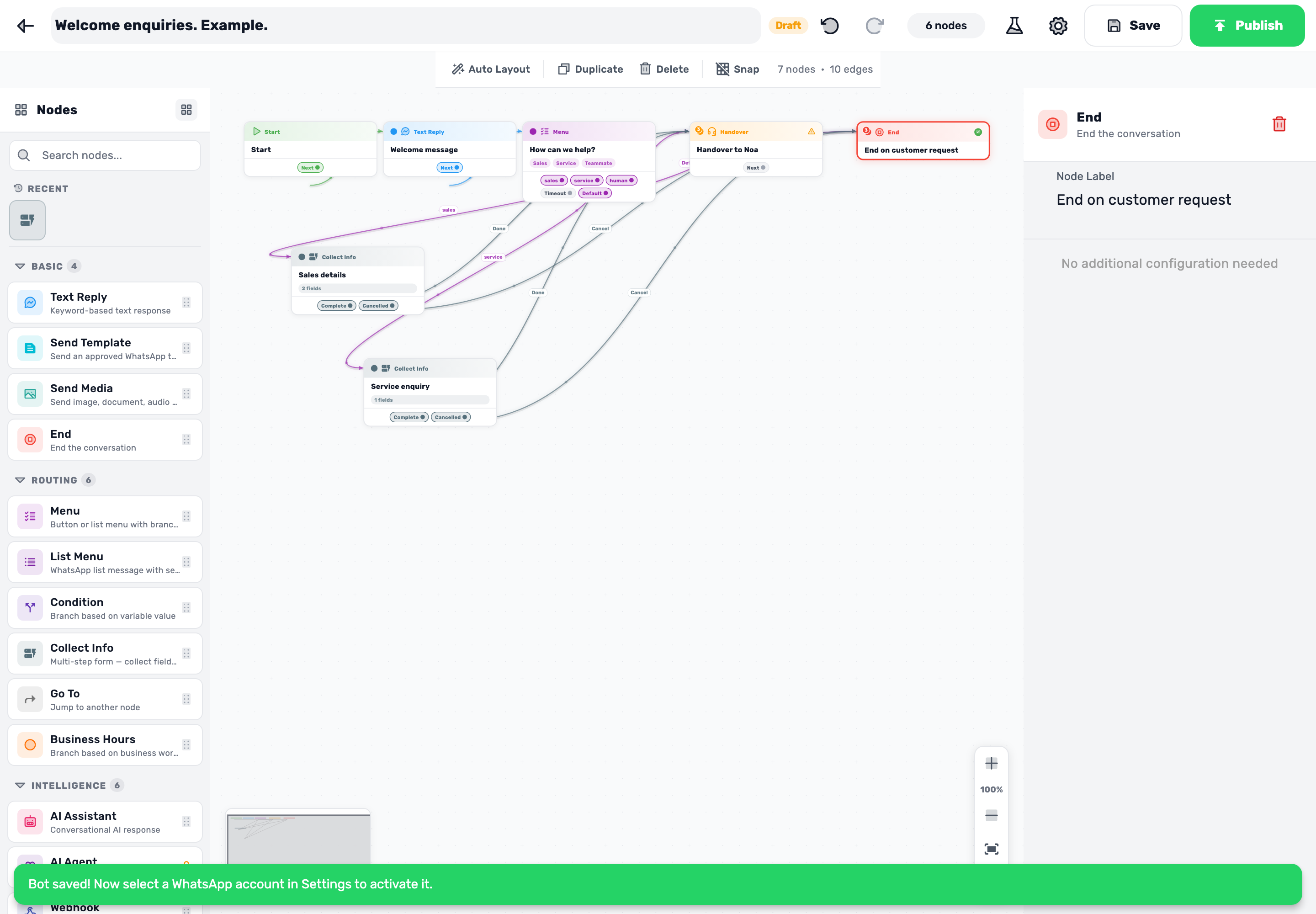 Original Lynxbe screen: Save the flow. Keep it a draft. Isolated demonstration data.