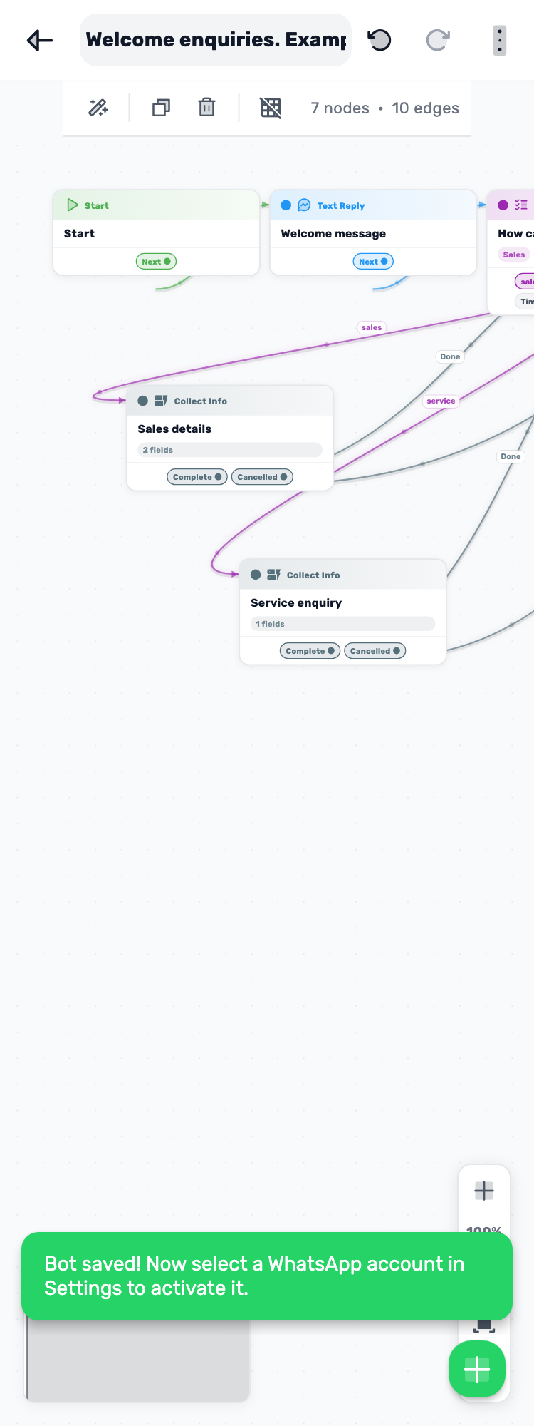 Original Lynxbe screen: Save the flow. Keep it a draft. Isolated demonstration data.