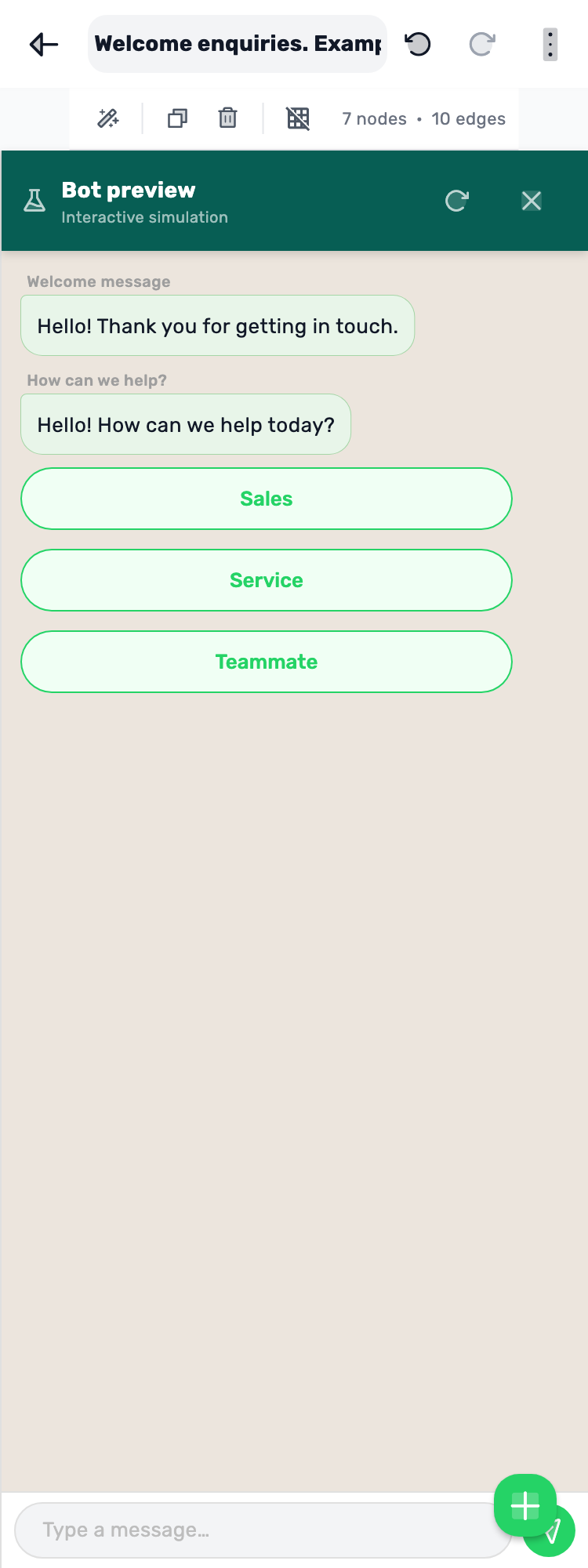 Original Lynxbe screen: Test before activation. Isolated demonstration data.