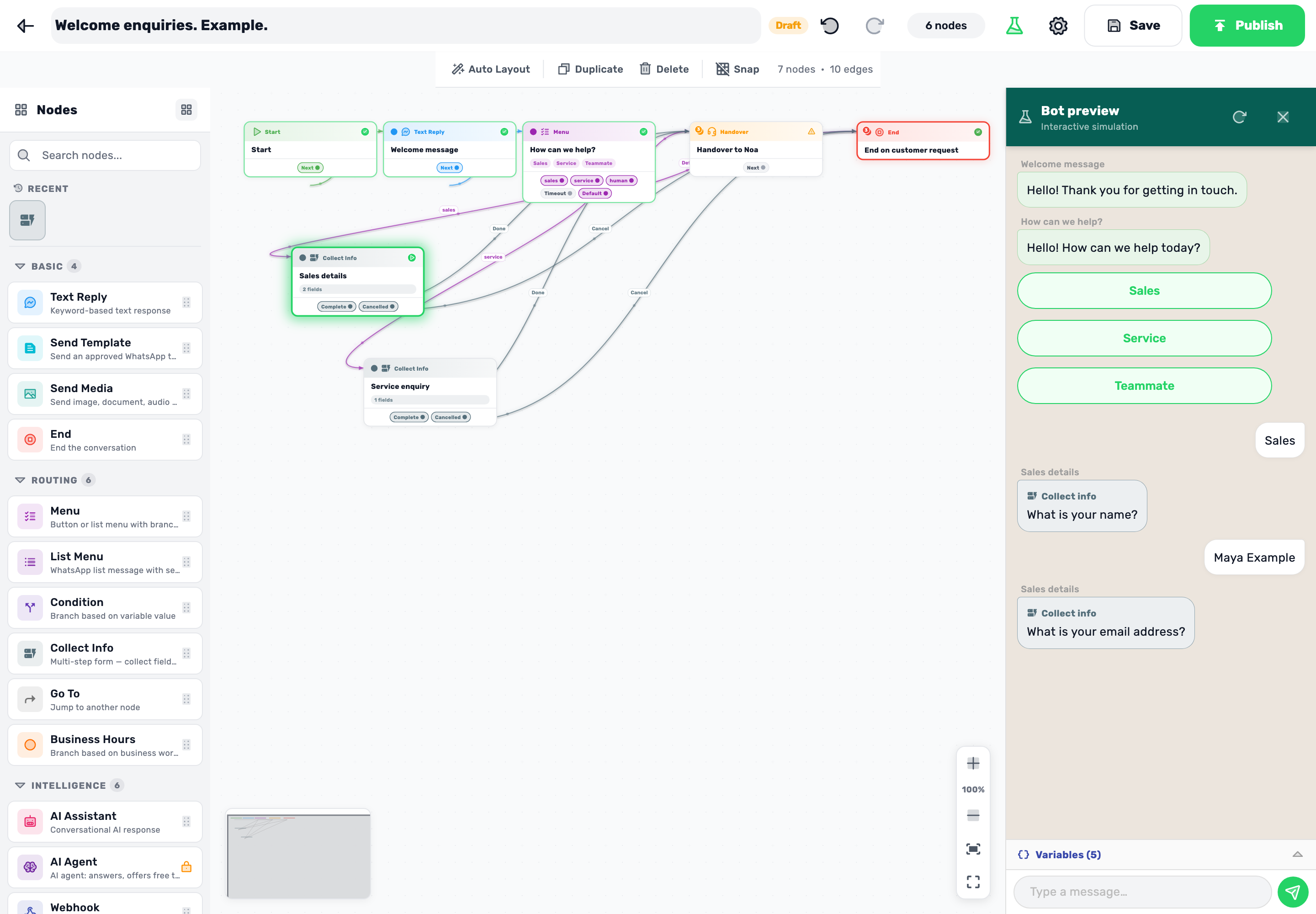 Original Lynxbe screen: Sales. One question at a time. Isolated demonstration data.