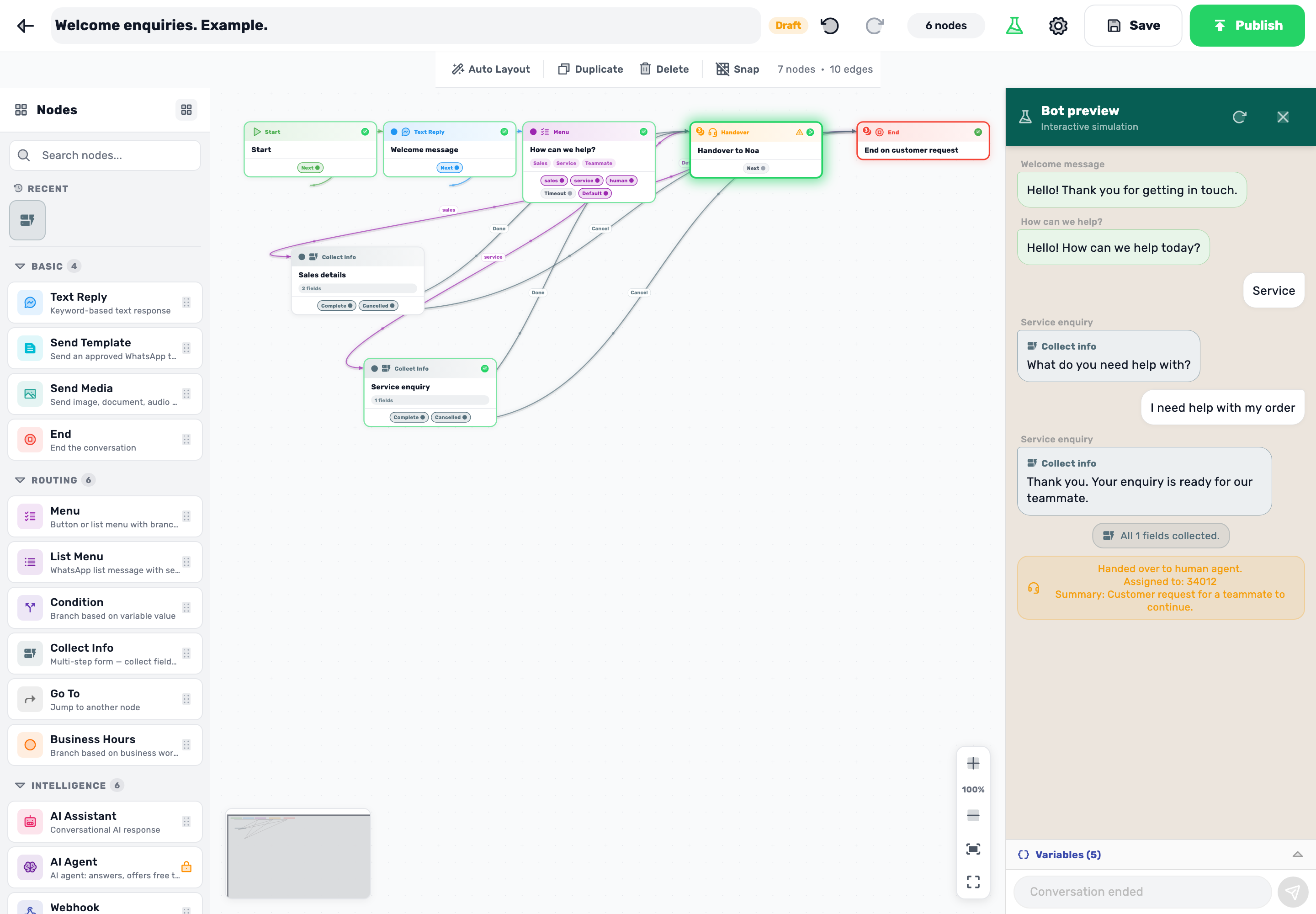 Original Lynxbe screen: Service. A short issue before handover. Isolated demonstration data.