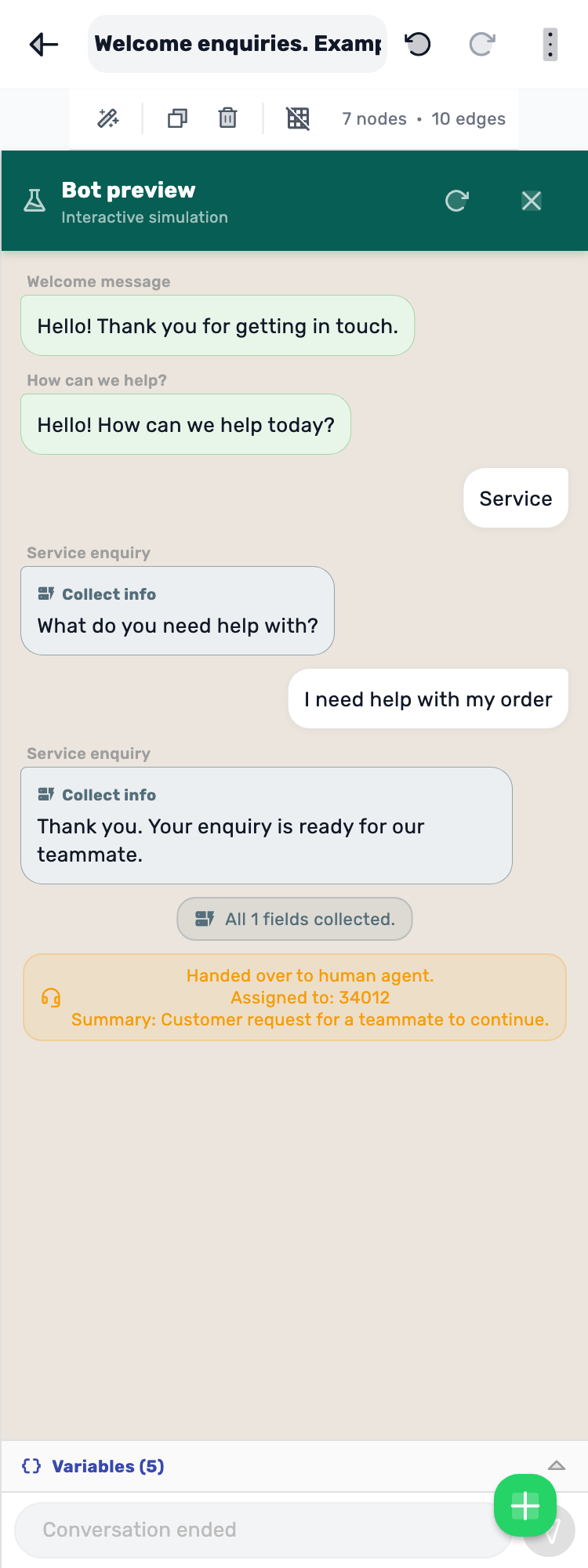 Original Lynxbe screen: Service. A short issue before handover. Isolated demonstration data.