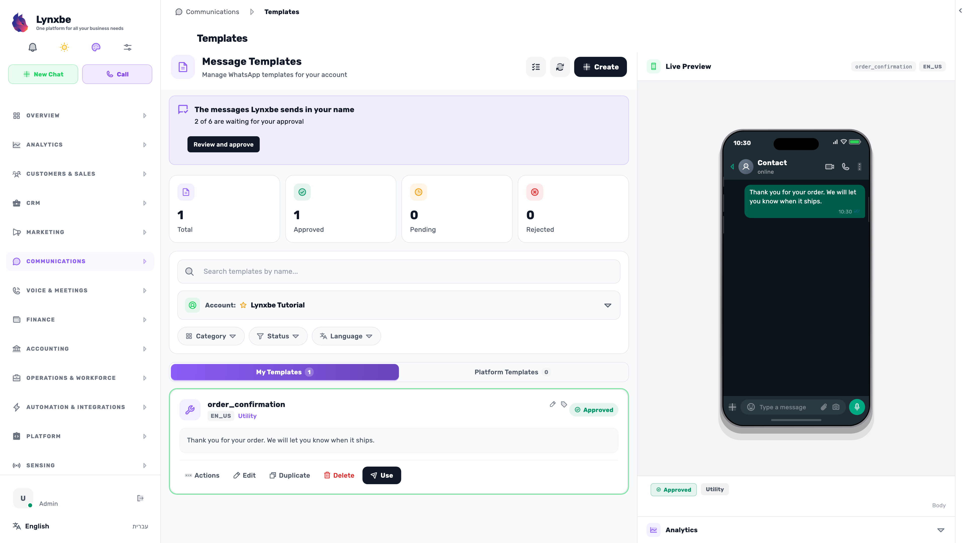 Preview from the guide: Create WhatsApp templates